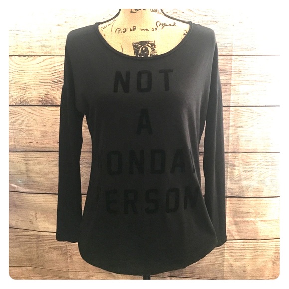 NWT “Not a Monday Person” Long-sleeve T-shirt - Picture 2 of 8